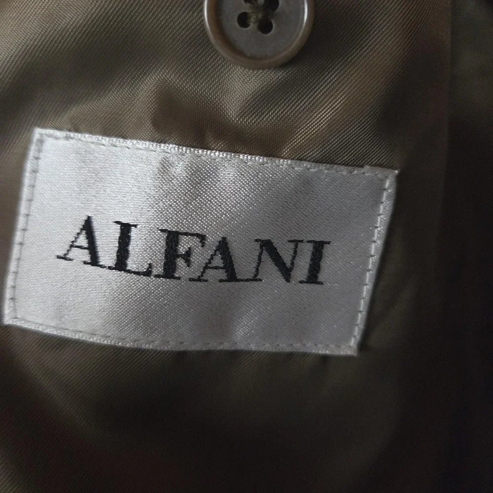 Alfani Blazer Mens 42 Long Beige Herringbone Two Button Sport Coat Jacket